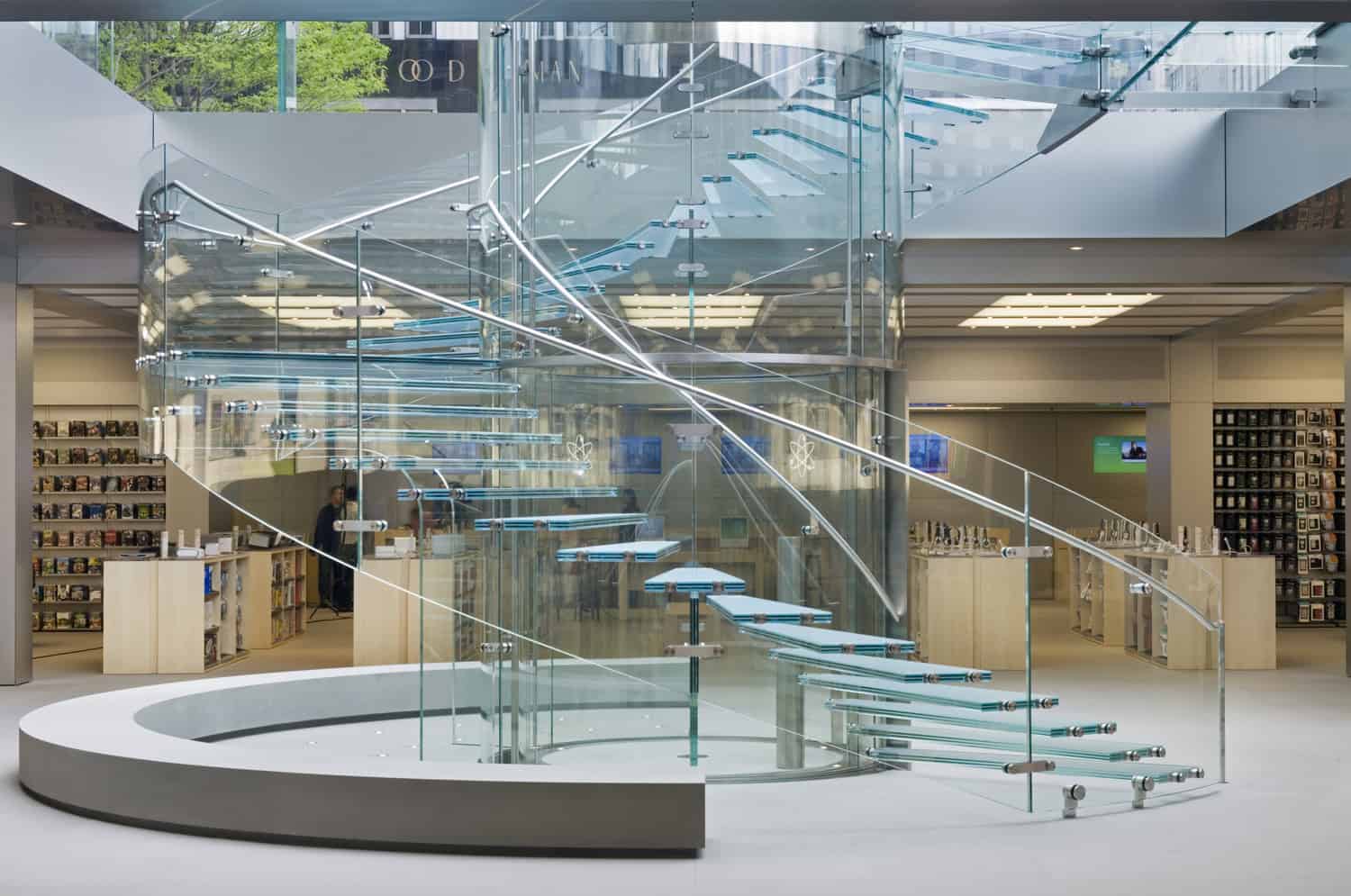 Apple retail store in Chicago full of glass and places to mingle