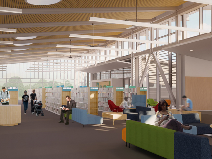 Pleasant Hill Library Interior Rendering