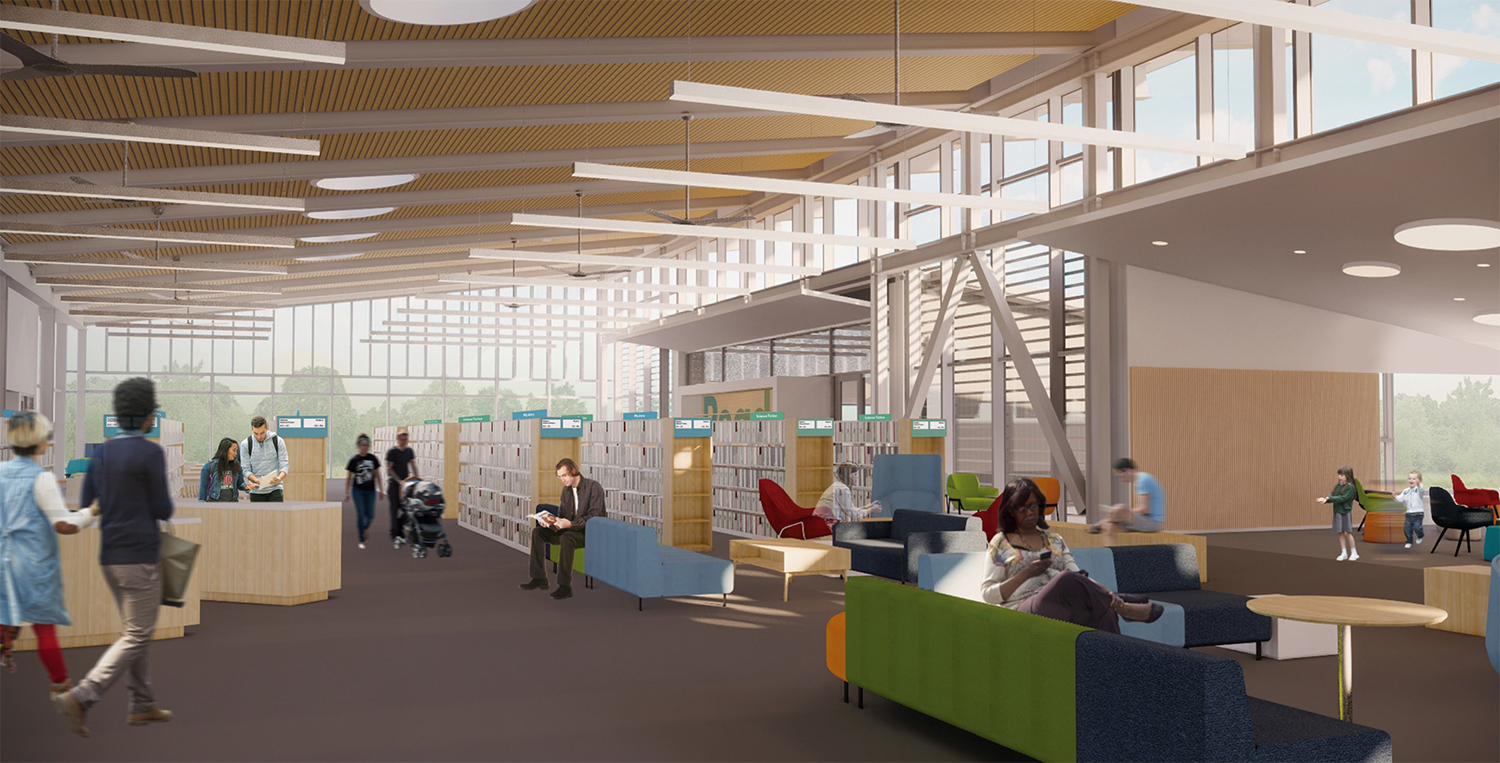 Pleasant Hill Library Interior Rendering