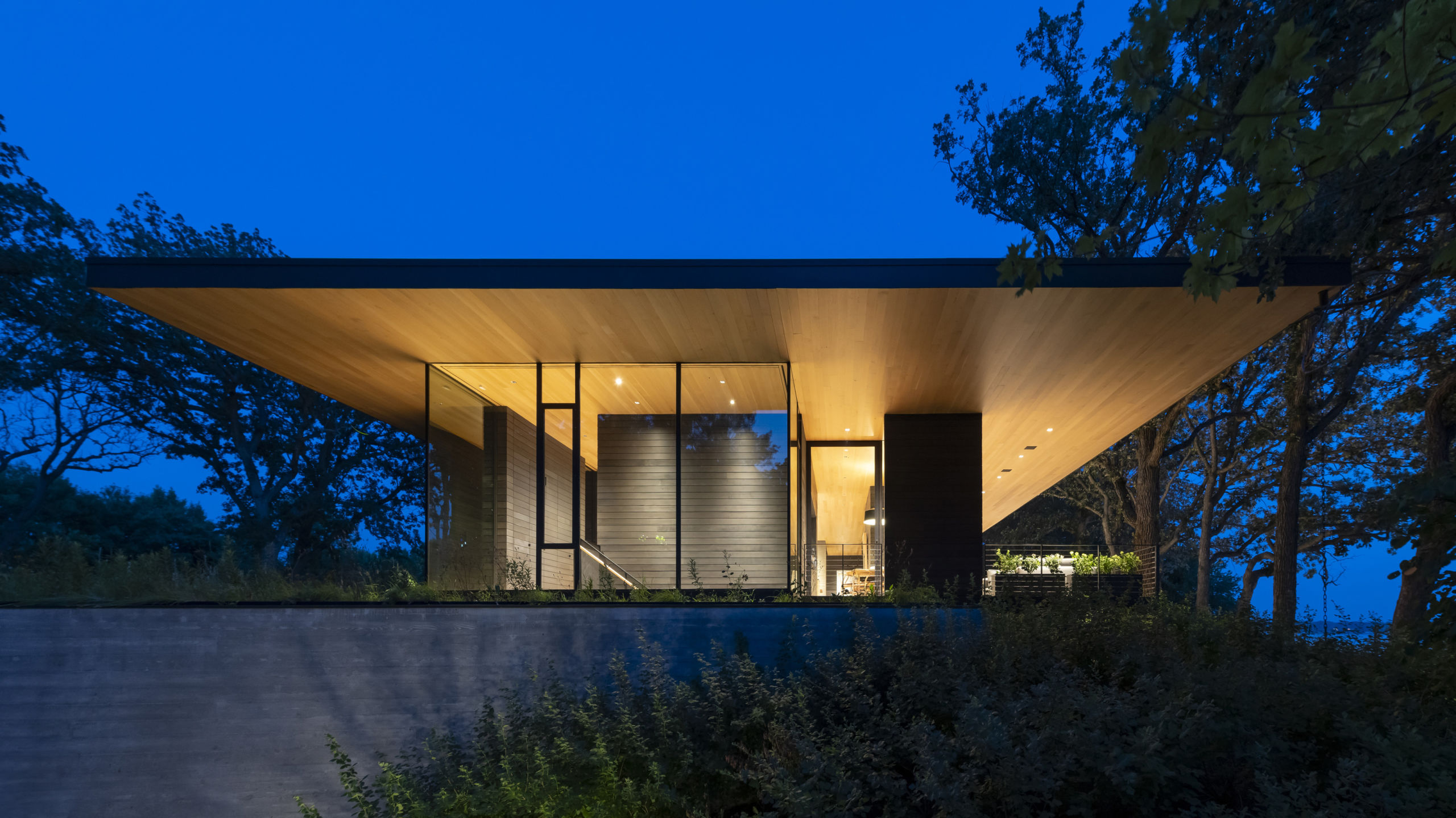 Highbank Residence at dusk